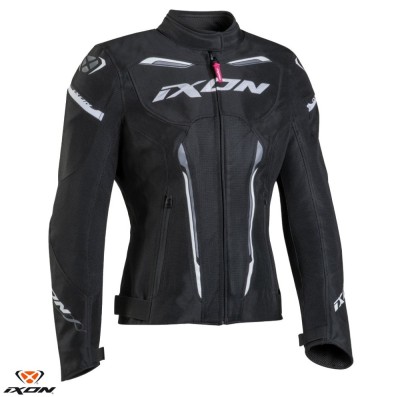 Geaca (jacheta) femei pentru scuter - motocicleta Racing/Roadster Ixon vara model Striker AIR WPL LS culoare: negru/alb Negru/alb L foto