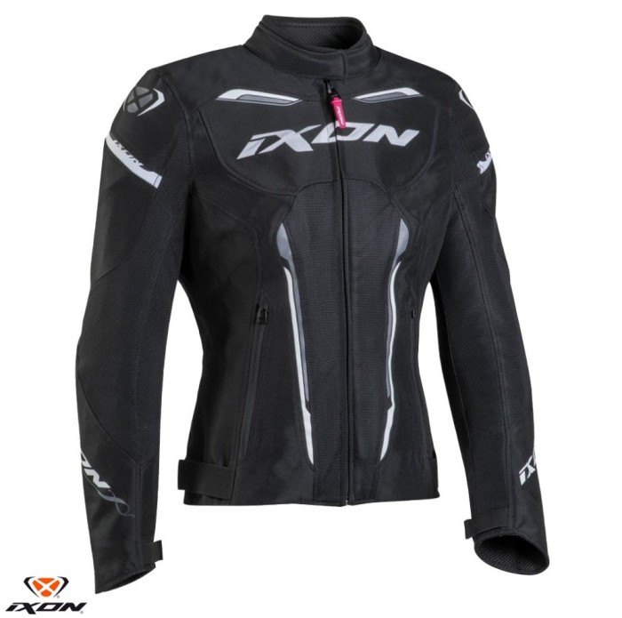 Geaca (jacheta) femei pentru scuter - motocicleta Racing/Roadster Ixon vara model Striker AIR WPL LS culoare: negru/alb Negru/alb L