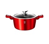 Oală cu capac 20 cm, 2.2 L Berlinger Haus BH 1256N, Burgundy Metallic Line, ideală pentru gătit zilnic, curatare usoara