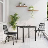 vidaXL Set de masă pentru grădină 3 pcs Negru Rattan poli 3379198
