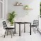 vidaXL Set de masă pentru grădină 3 pcs Negru Rattan poli 3379198