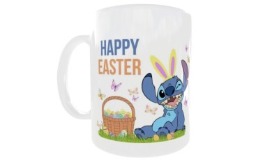 Cana alba personalizata Stitch, Paste Fericit, INOVATIX&amp;reg;. 330ml foto