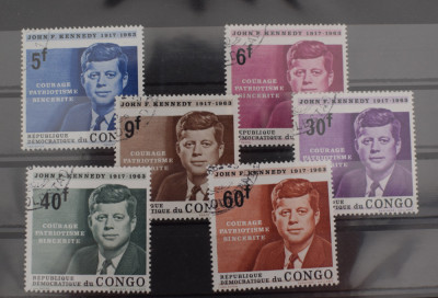 TS23/11 Timbre Serie Republic of Congo - Kennedy - 6 valori foto