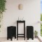 Gossi taburete de bar, 2 buc., negru, 40x36x75 cm, lemn masiv de pin