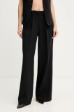 BOSS Orange pantaloni culoarea gri, drept, high waist, 50545580