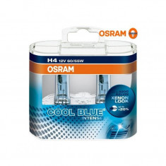 Becuri auto H4 12V 60/55W 12V P43t-38 Osram Cool Blue Intense , Set 2 becuri efect Xenon 64193CBIHCB Kft Auto