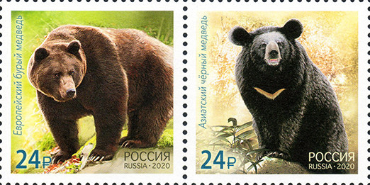 RUSIA 2020, Fauna, Ursi, serie neuzata, MNH