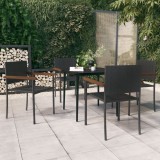vidaXL Set mobilier pentru grădină, 5 piese, negru