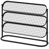 Raft pentru pantofi cu polite reglabile, metalic, 76 x 24 x 59 cm, Negru
