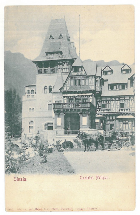 4468 - SINAIA, PELISOR Castle, Litho, Romania - old postcard - unused
