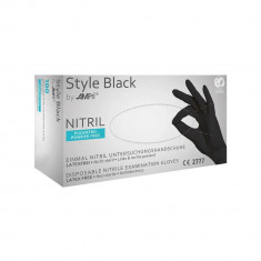 Manusi Nitril fara Pudra AMPri Style Black, Negre, M, 100 buc