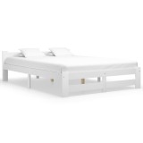 Cumpara ieftin Cadru de pat, alb, 180 x 200 cm, lemn masiv de pin