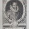 GRAVURA PE METAL , PORTRETUL LUI WILLIAM CAMDEN CLARENCEUS , IN MEDALION de R. WHITE , DATATA 1772