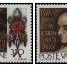 Vatican 1978 - 80th Pope Paul VI, serie neuzata