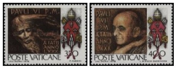 Vatican 1978 - 80th Pope Paul VI, serie neuzata