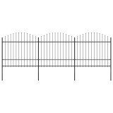 VidaXL Gard de grădină cu v&acirc;rf tip suliță din oțel 537x175 cm, negru