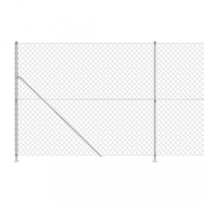 Gard plasa de sarma cu bordura, argintiu, 1,8x10 m GartenMobel Dekor foto