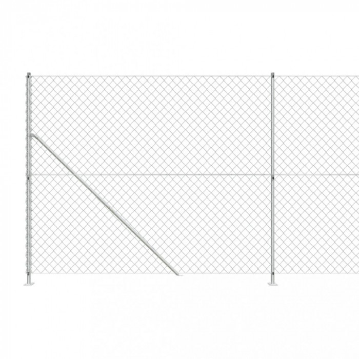 Gard plasa de sarma cu bordura, argintiu, 1,8x10 m GartenMobel Dekor