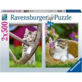 Cumpara ieftin Ravensburger - Puzzle pisicute 2x500 piese