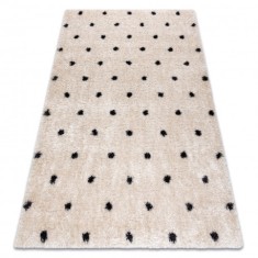 Covor FLUFFY 2370 shaggy puncte - kr&eacute;m / antracit, 120x170 cm