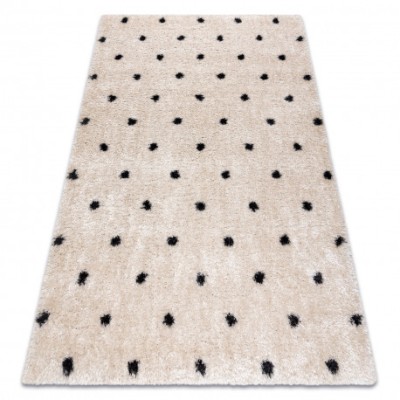 Covor FLUFFY 2370 shaggy puncte - kr&amp;eacute;m / antracit, 160x220 cm foto