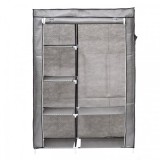 Dulap Sifonier Textil si Metal 105x45x160cm Grunberg WD005 Gri
