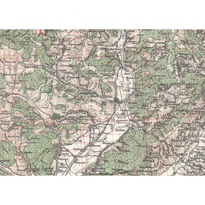 Harta Ramnicu Valcea si imprej., British Army, 1943, 50x70cm, repro