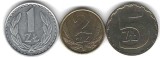 POLONIA LOT / SET Nr 2 : 3 buc , 1 + 2 + 5 Zloti 1983