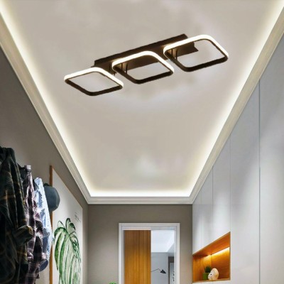 Lustra LED VERTEX Grid Patrate Paralele, 32W, 3 Patrate Lumina Rece/Calda/Neutra, Negru foto