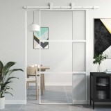 VidaXL Ușă glisantă, alb, 102,5x205 cm, sticlă securizată/aluminiu