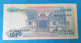 Bancnota veche Indonezia 1000 Rupiah 1987