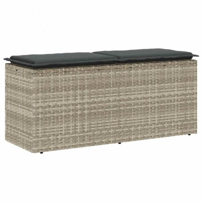 vidaXL Bancă de grădină cu pernă Gri deschis 110x40x44 cm Poly Ratan 4104150 foto