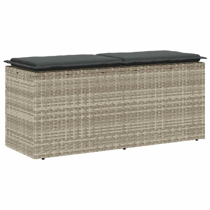 vidaXL Bancă de grădină cu pernă Gri deschis 110x40x44 cm Poly Ratan 4104150