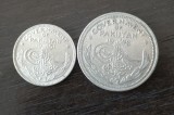 Lot 2 monede Pakistan - 1/4 Rupee 1951 si 1/2 Rupee 1948