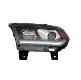 Far DODGE DURANGO, 2014-2015, partea Stanga, Taiwan, cu &amp;quot;lumina timp de zi&amp;quot; tip LED; Tip=USA; HiR2+PY27/7W; manual; negru; halogen