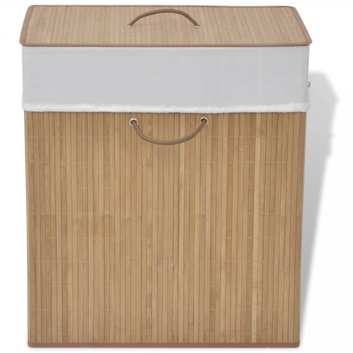vidaXL Coș de rufe din Bambus Dreptunghiular, Natural 245581