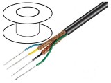 Cablu microfon 2x0,15mm&sup2; negru cositorit OFC
