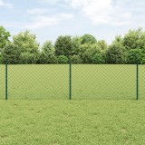 vidaXL Gard din plasă cu 22 U Posts Verde 0.6x25 m Oțel