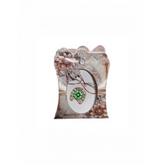 Martisor tip brosa cu model potcoava cu trifoi si trandafir din sapun pentru 1 si 8 martie