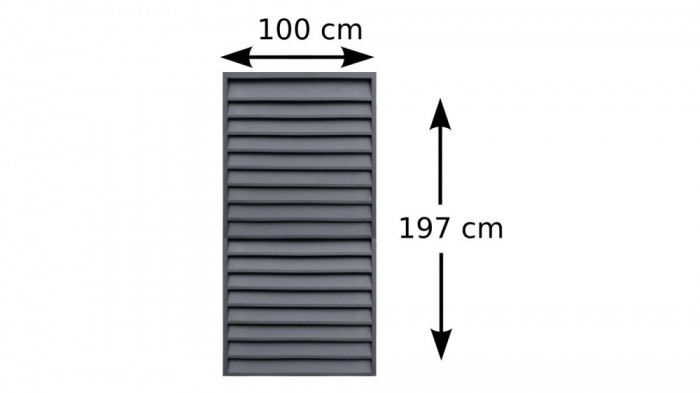 Gard metalic jaluzea Gri antracit 100 cm / 197 cm Suruburi ascunse Grosime 0.6