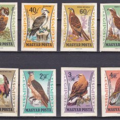 DB1 Fauna Pasari Rapitoare Ungaria 1962 8 v. MNH Nedantelate 2 poze ATENTIE