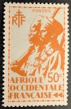 Afrique Occidentale Fran&ccedil;aise &ndash; Timbre 50c &ndash; Profiluri Africane &ndash; Colonie Franceză