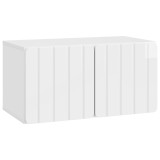 vidaXL Oglindă TV montată pe perete Alb foarte lucios Lemn prelucrat 898369