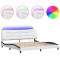 Cadru de pat cu LED fara saltea Hvar alb/negru 200x200 cm