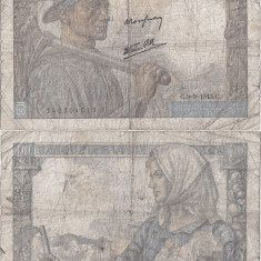 1943 (9 IX), 10 francs (P-99d.2) - Franța