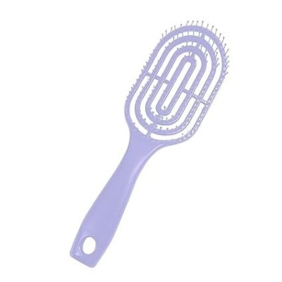 Perie de par profesionala, ventilata, anti-incalcire, forma ovala, cu peri flexibili si maner ergonomic, pentru uscare rapida si coafare zilnica, mov foto