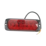 Lampa laterala stroboscopica LED rosie 12-24V, 9 functii, 24 LED-uri, 132x46x19mm, distanta suruburi 122mm, FR1287