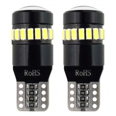 Bec Led 18SMD 3014 plus 1SMD 12/24V Pozitie W5W T10 Canbus 2buc - Alb Garage AutoRide foto