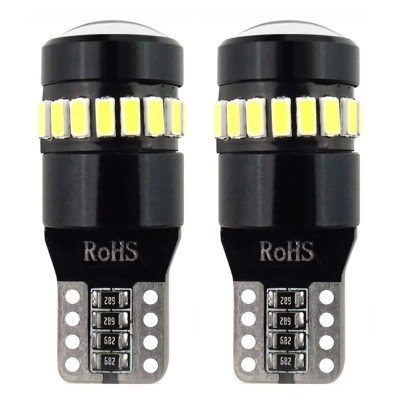 Bec Led 18SMD 3014 plus 1SMD 12/24V Pozitie W5W T10 Canbus 2buc - Alb Garage AutoRide foto