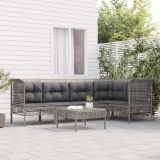 Cumpara ieftin Gossi set mobilier de gradina cu perne, 6 piese, gri, poliratan